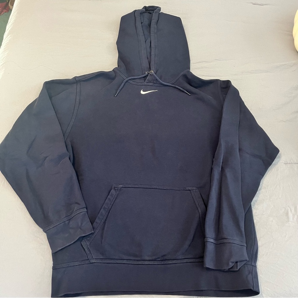 Navy blue Nike center swoosh hoodie